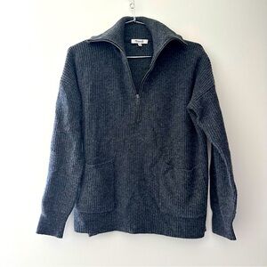 Madewell Charcoal Zip-Up Sweater